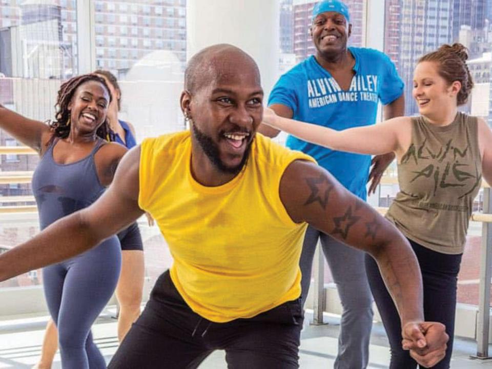 O'Shae Sibley at the Ailey Extension dance school in Manhattan. Photo by Whitney Browne, via Ailey Extension, Facebook.