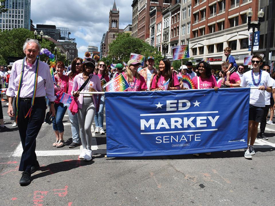 Sen. Markey in the Boston Pride Parade 2024. Photo by Bay Windows Staff.